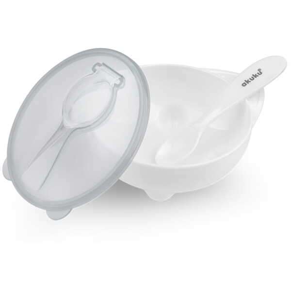 AKUKU Bowl with spoon - White 250 ml